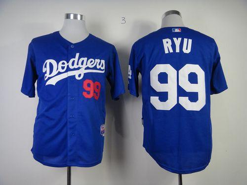 Dodgers #99 Hyun-Jin Ryu Light Blue Cool Base Stitched MLB Jersey - Click Image to Close